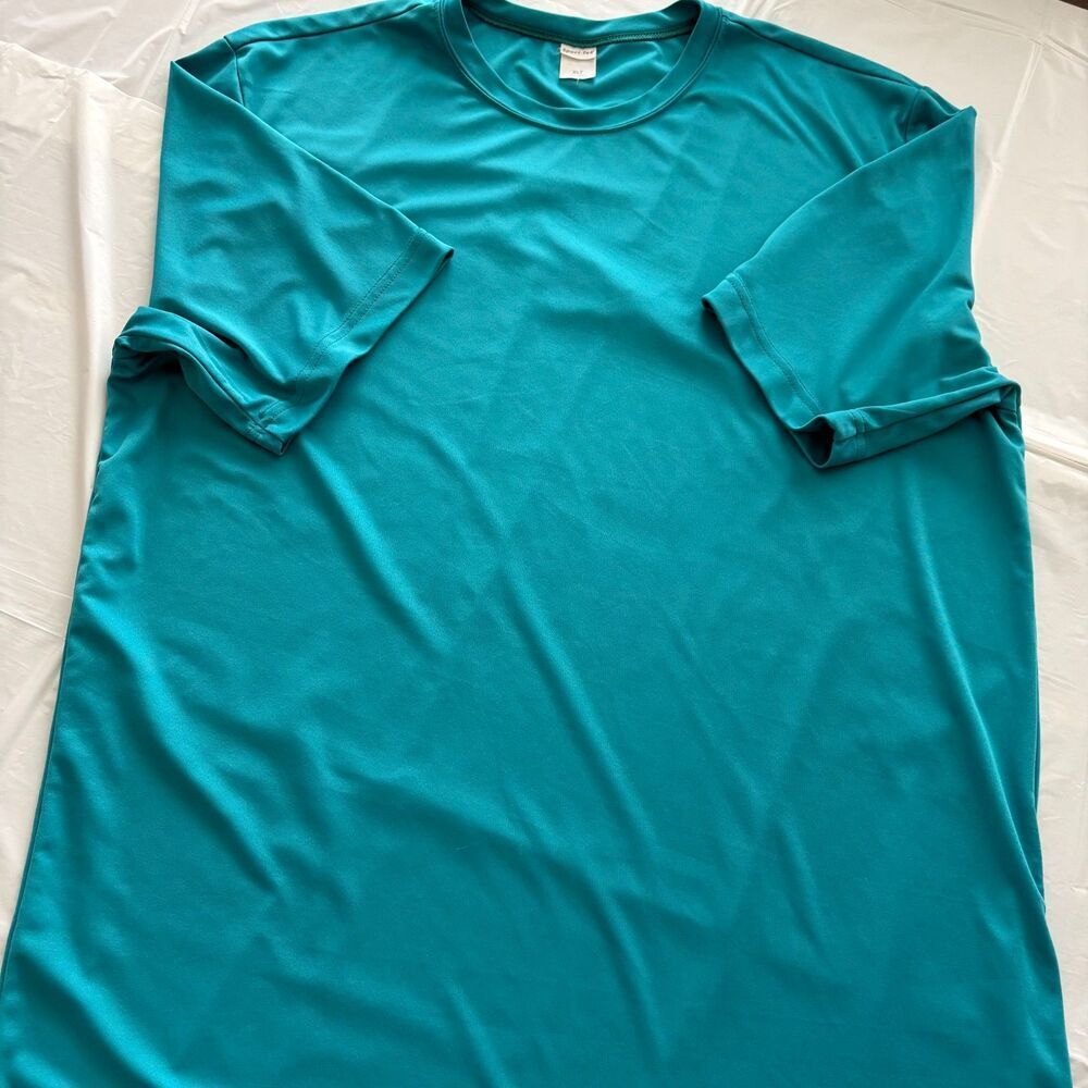 Sport Tek T-Shirt Round Neck Short Sleeve Turquoise Size XL-T - Picture 6 of 10